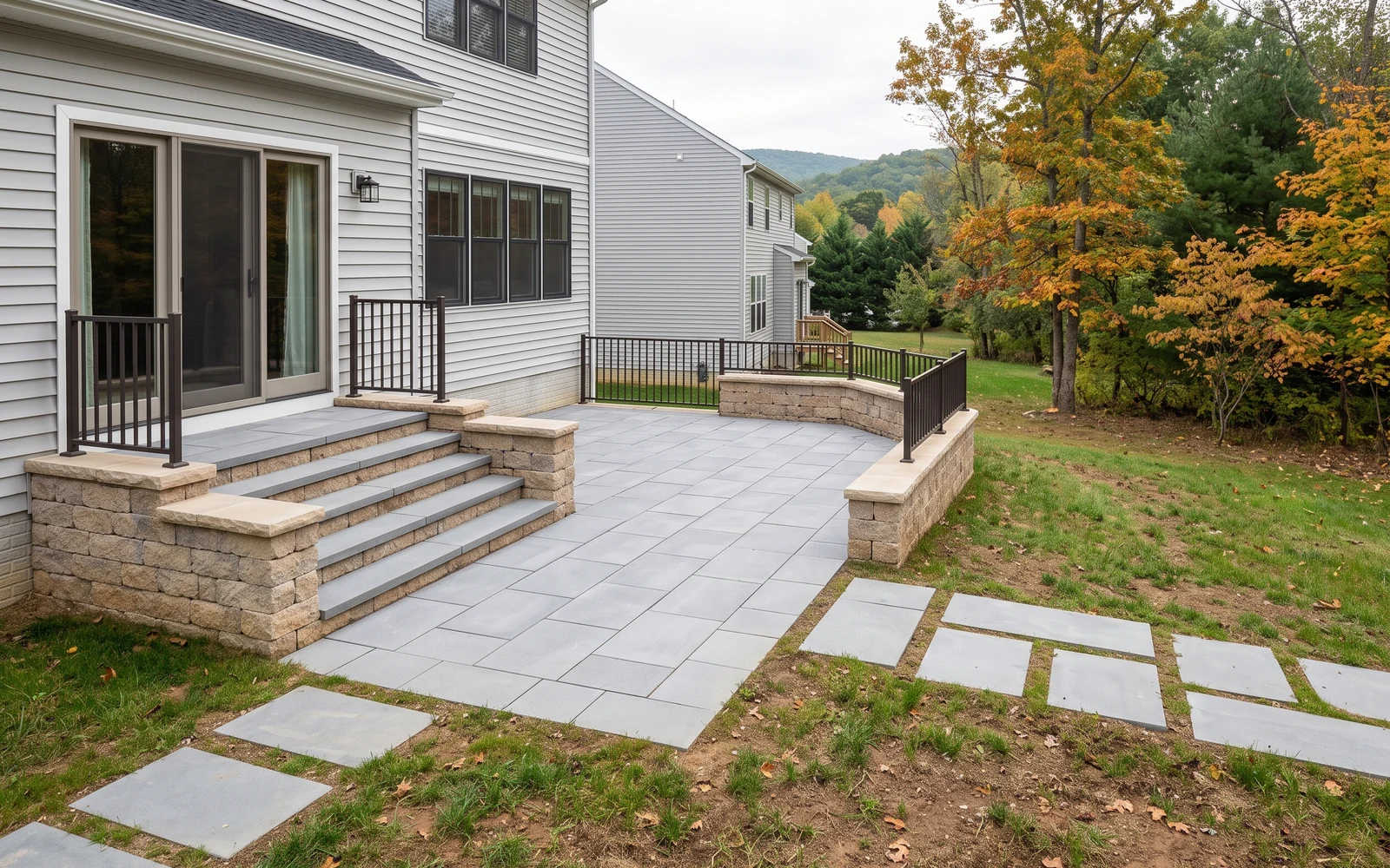 Generated Christiansburg hardscape planning concept showing the property relationships useful for a future review