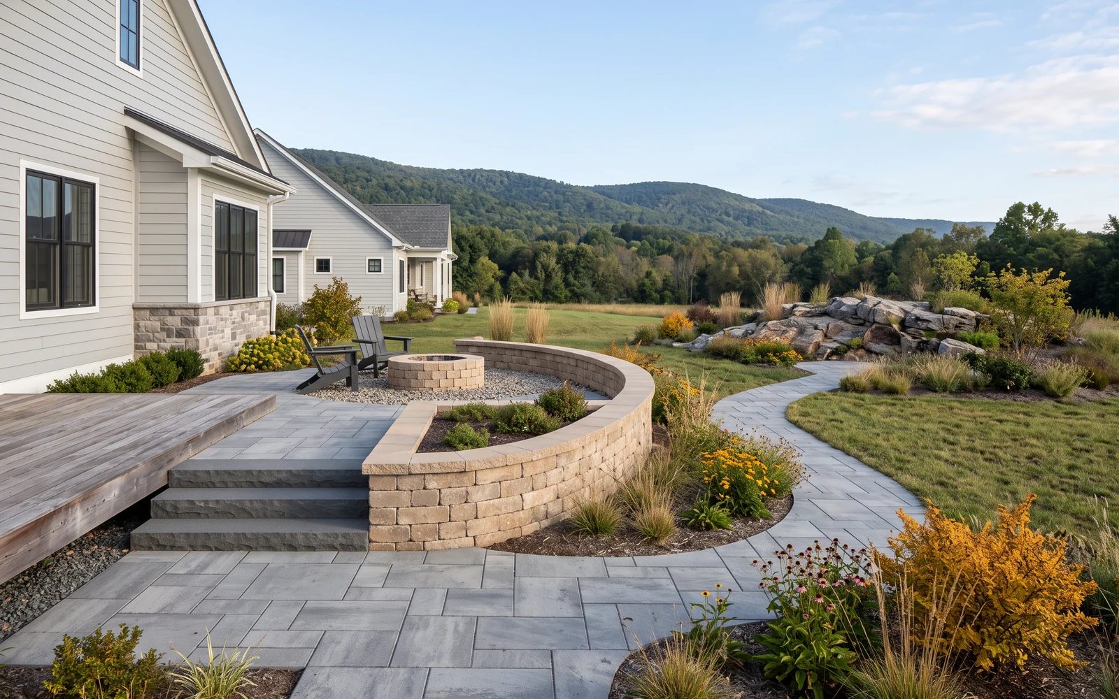 Generated Christiansburg hardscape planning concept showing a distinct property-context planning view