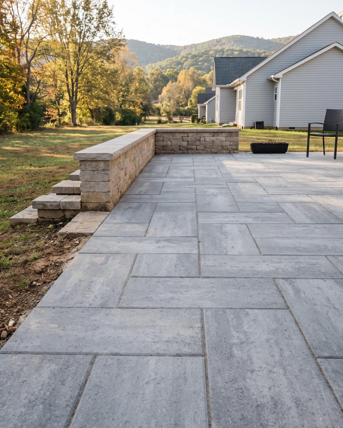 Generated Christiansburg hardscape planning concept showing an atmospheric project-context view